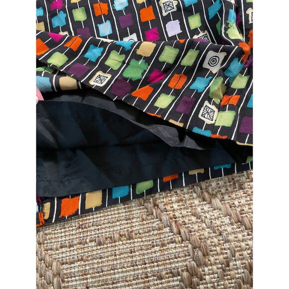 Vtg. Silk Assets Diane Von Furstenberg 100% silk skirt mod square pattern SZ 1X - Picture 6 of 8